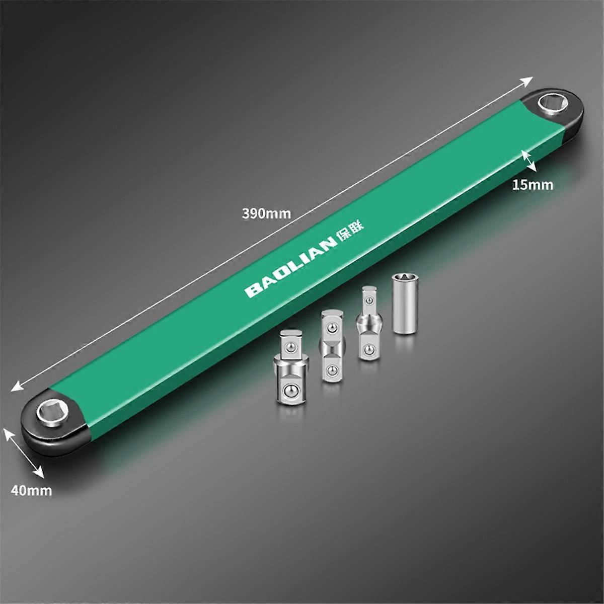 Dual Head Offset Extension Wrench Multi Functional Tool with Drive Adapters Universal for Tight Sp