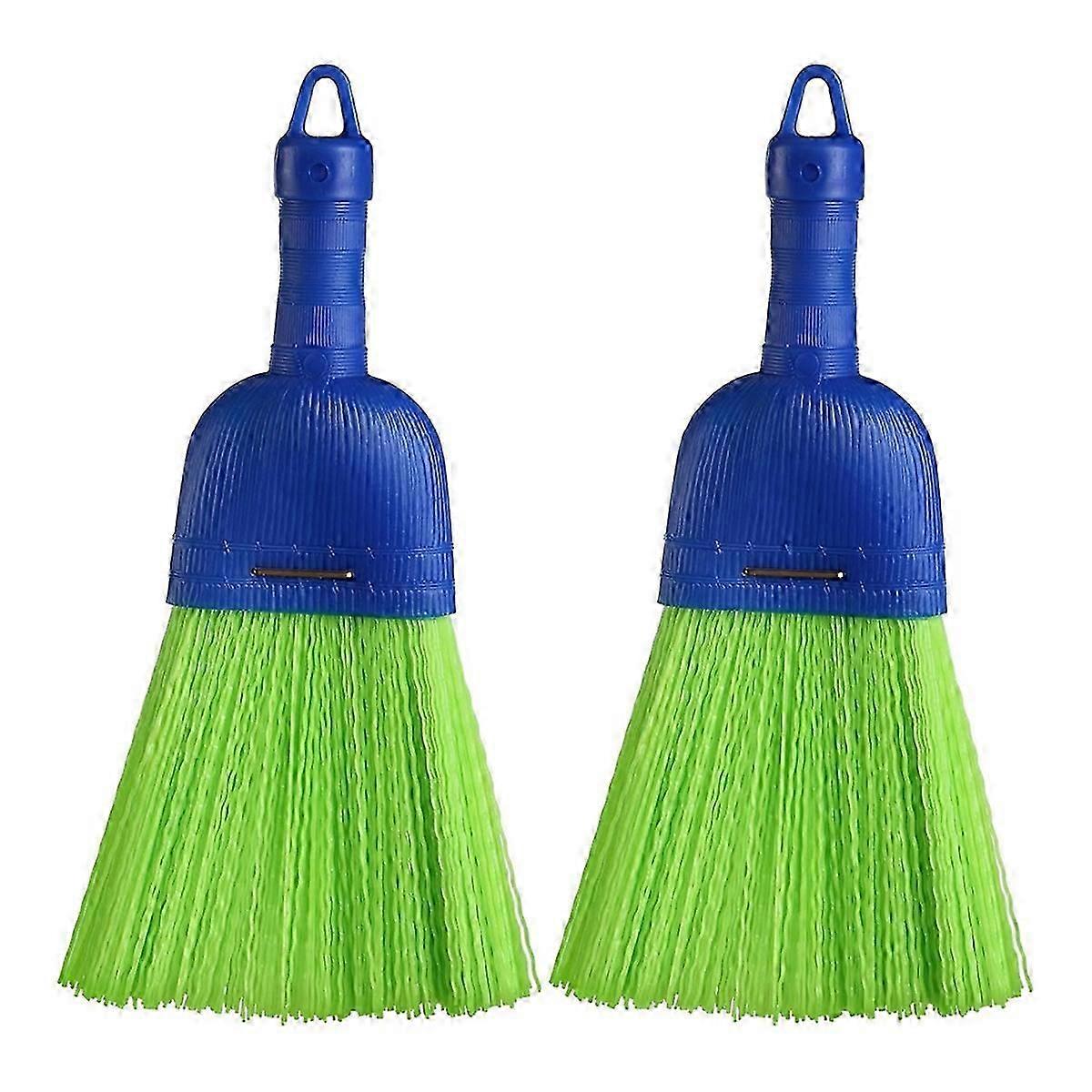 2 Pcs Whisk Broom Polys Fiber Handheld Brush Hand Broom Outdoor Broom Car Broom with Hang Hole for