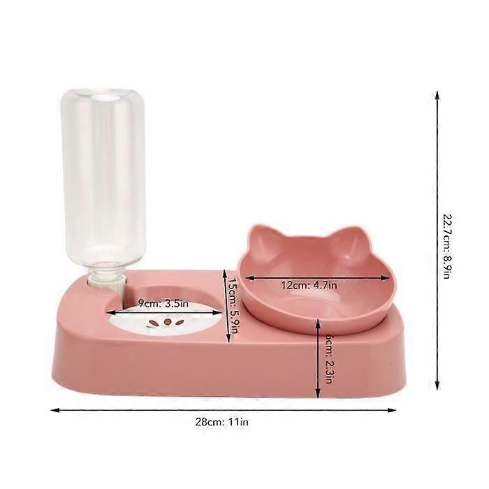 Pet Bowl - NEW - 2-in-1 - Replaceable Water Bottle - Safe and Durable - Pink