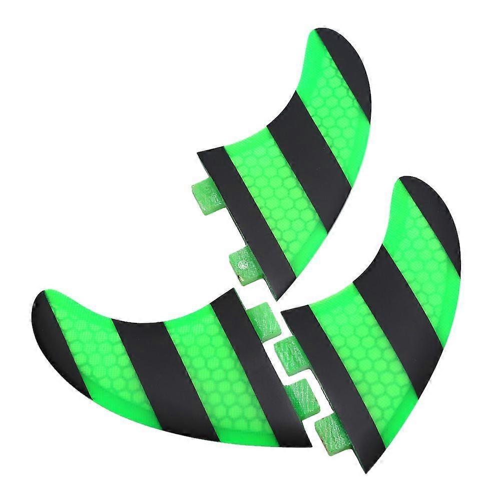 Green Black FCS G5 Surf Fins Surfboard Fiberglass Comb Tri Set Thruster