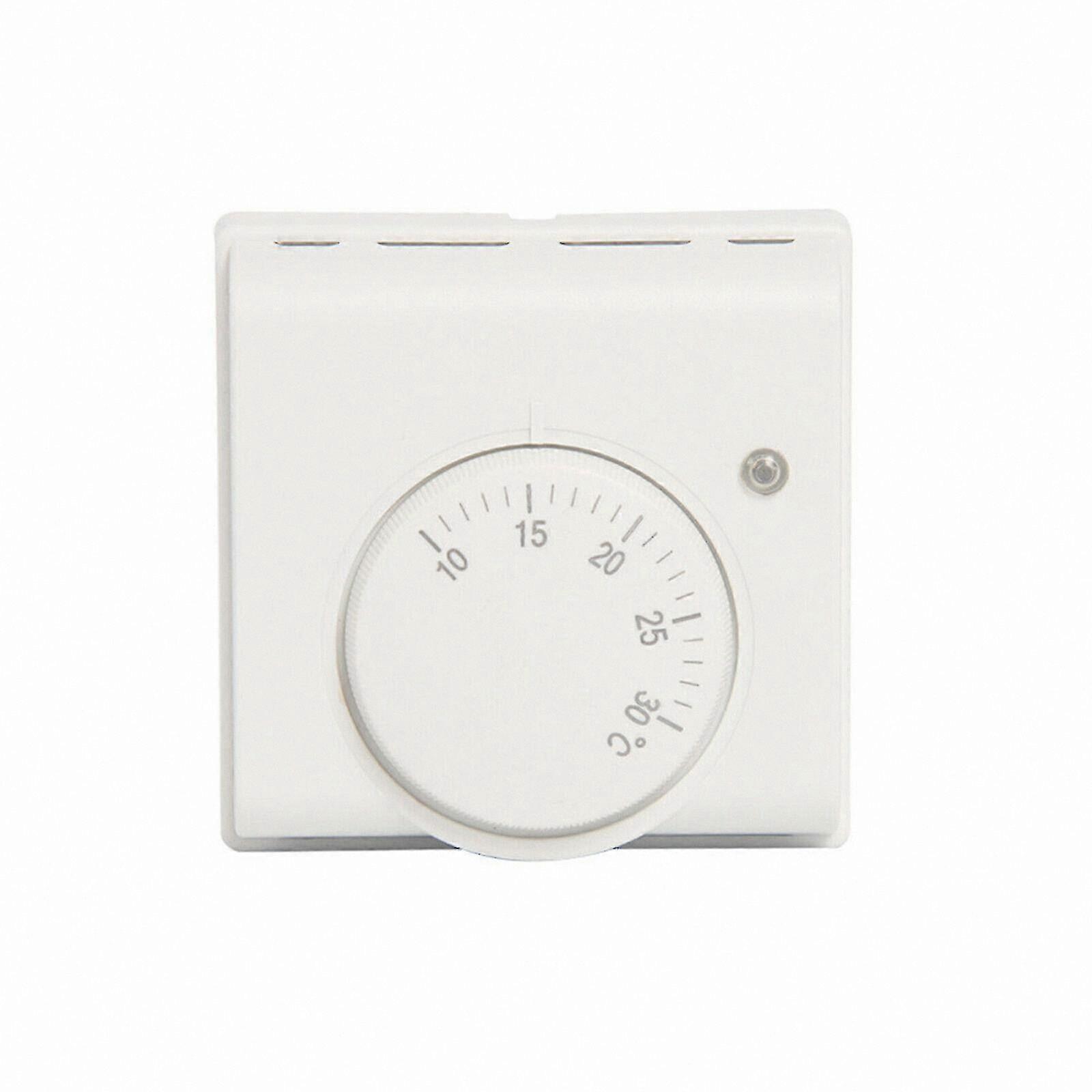 White Mechanical Thermostat for Central Heating Room Temperature Control Replacement Stat Durable Home Use