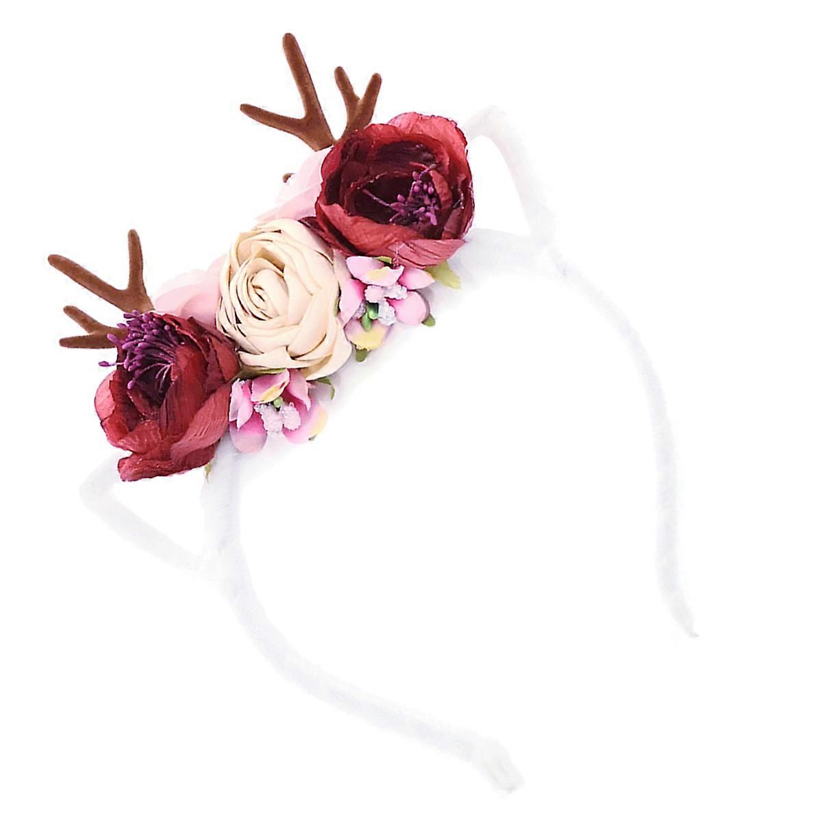 Christmas Headband Reindeer Antler Headband for Party 1 Piece Multi Color