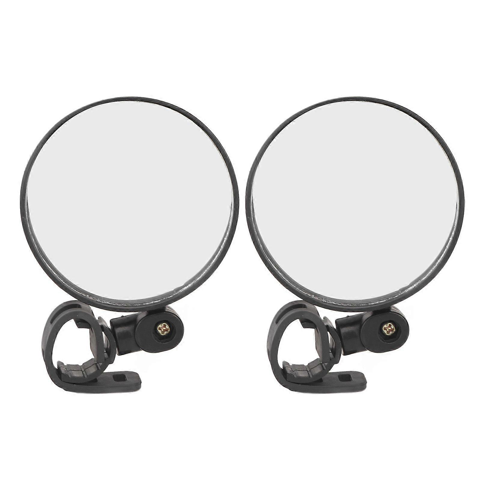 2pcs Bike Rear View Mirror 8cm Adjustable Wide Angle Round Scooter Rearview Mirror Universal for Wheelchair Bicycle