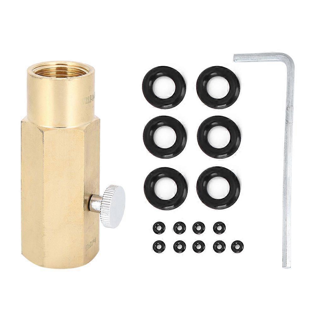 CO2 Adapter Inflation Valve Parts Brewing Equipment Connector Brass Tr21‑4 to W21.8‑14‑RH