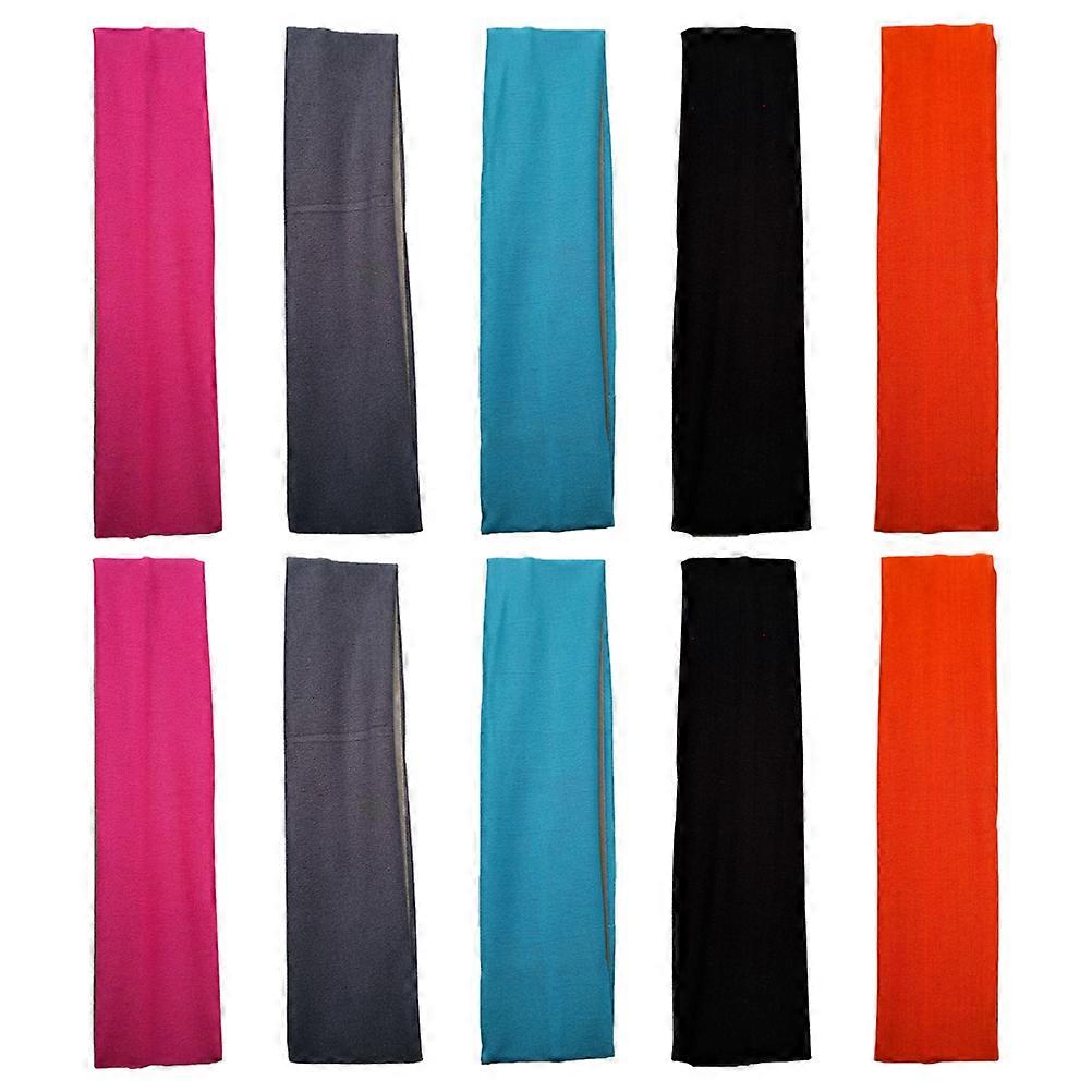 Sports Hairband Yoga Headbands for Women 10Pcs Stretch Hair Band Assorted