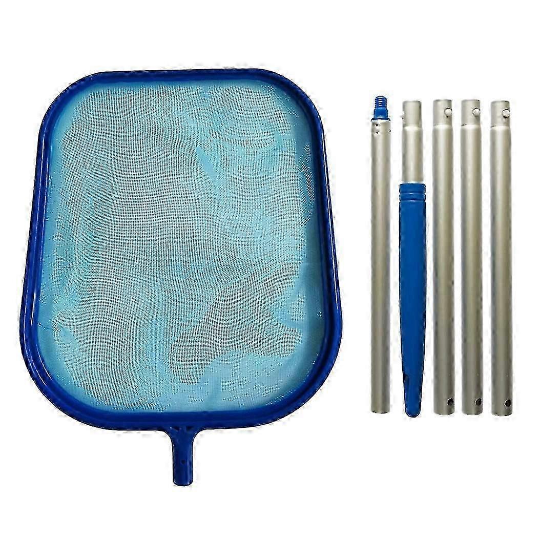 6-Piece Swimming Pool Skimmer Net Telescopic Pole Leaf Skimmer Net Swimming Pool Cleaner Supplies H