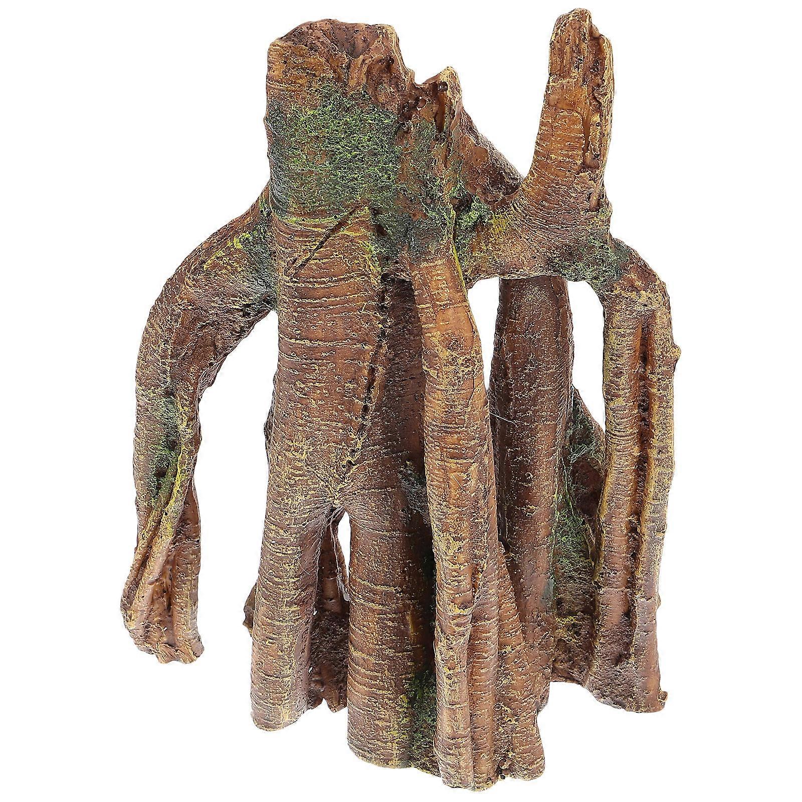 Decorative Resin Aquarium Tree Trunk Landscape Stump 2Pcs for Fish Tanks