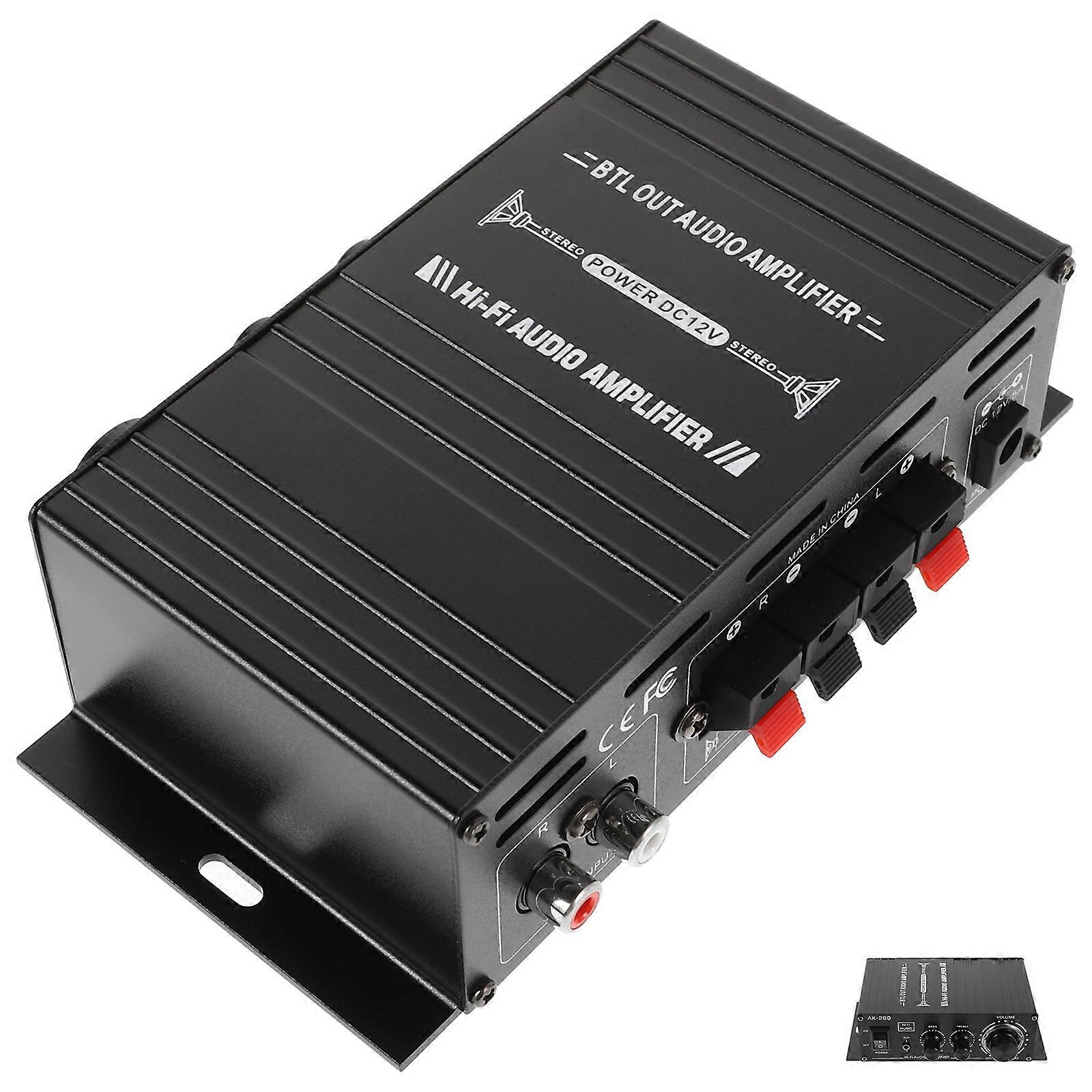 Sound Amplifier Mini Power Amplifier for Computer Black Aluminum Alloy for Voice Amplification 1Pcs