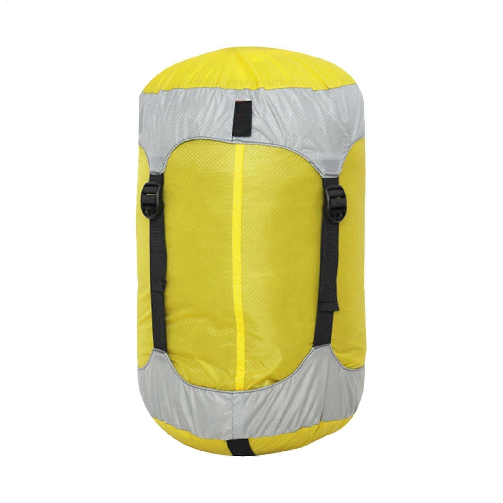 Travel Compression Bags Lightweight Nylon Waterproof Anti Tear Stuff Sacks Space Saving Packing Cubes Yellow M
