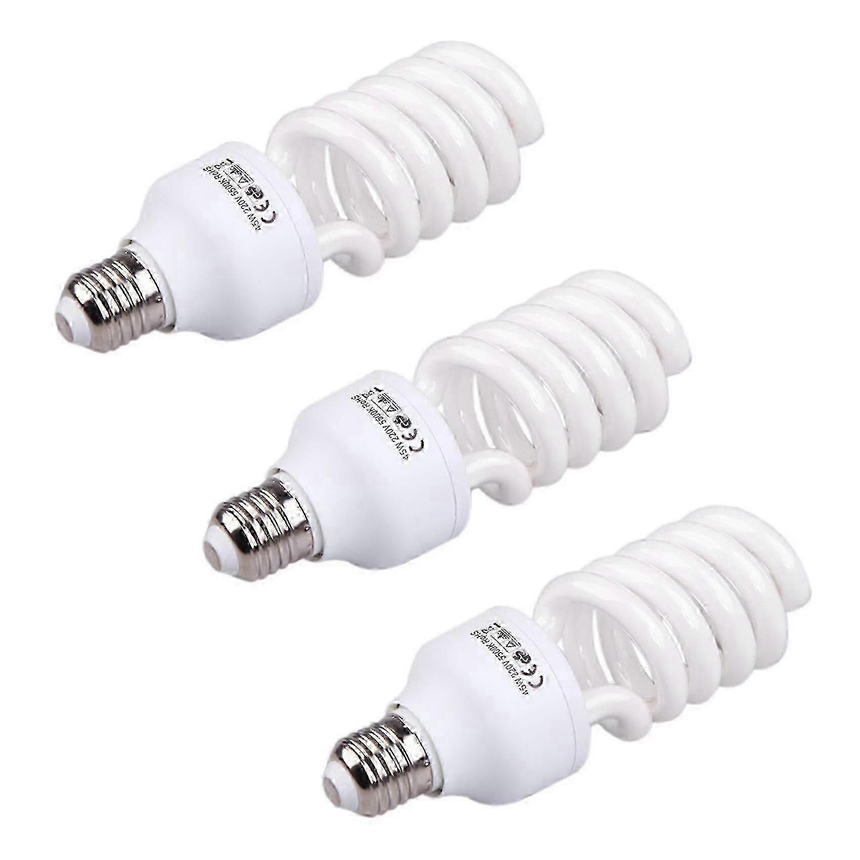 3x 45w 5500k 220v E27 Λευκή Λάμπα Ημέρας για Φωτογραφικό Στούντιο & Βίντεο