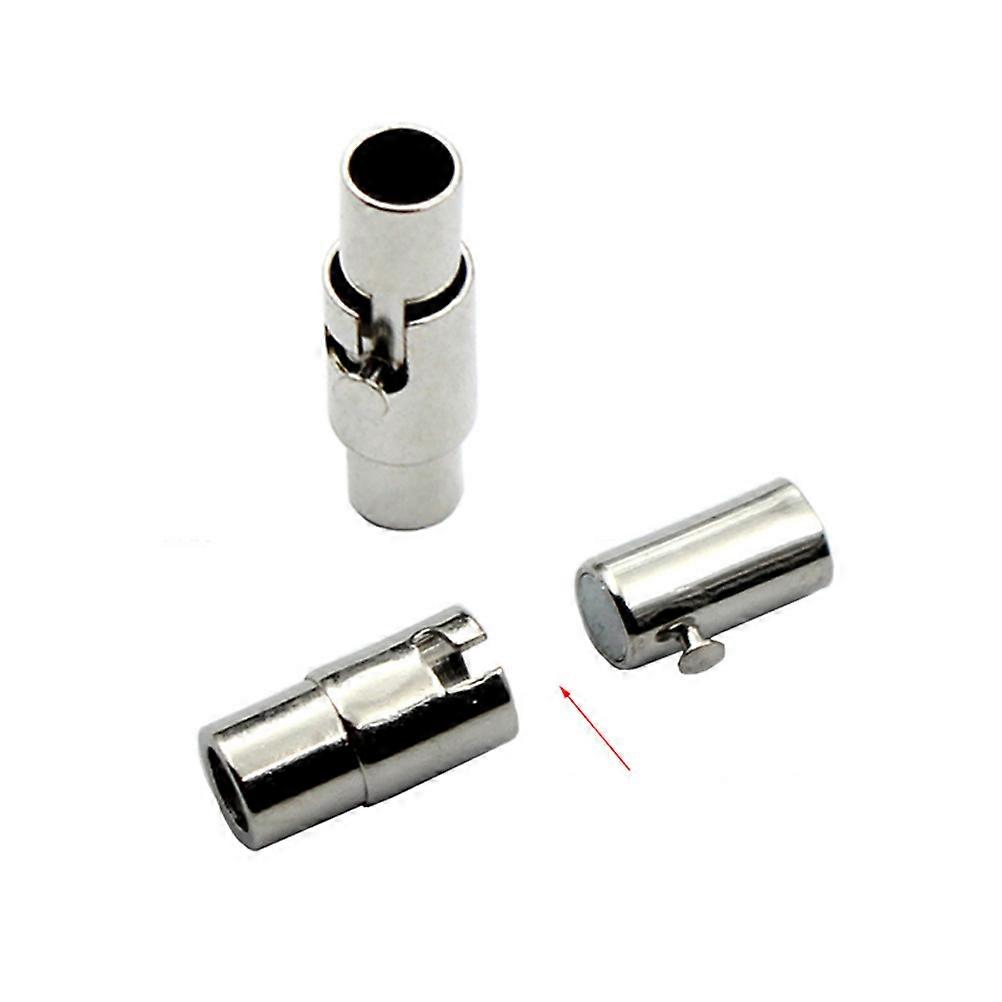 Cord Ends Cord Magnetic Clasp for DIY 5Pcs Silver Locking Cap