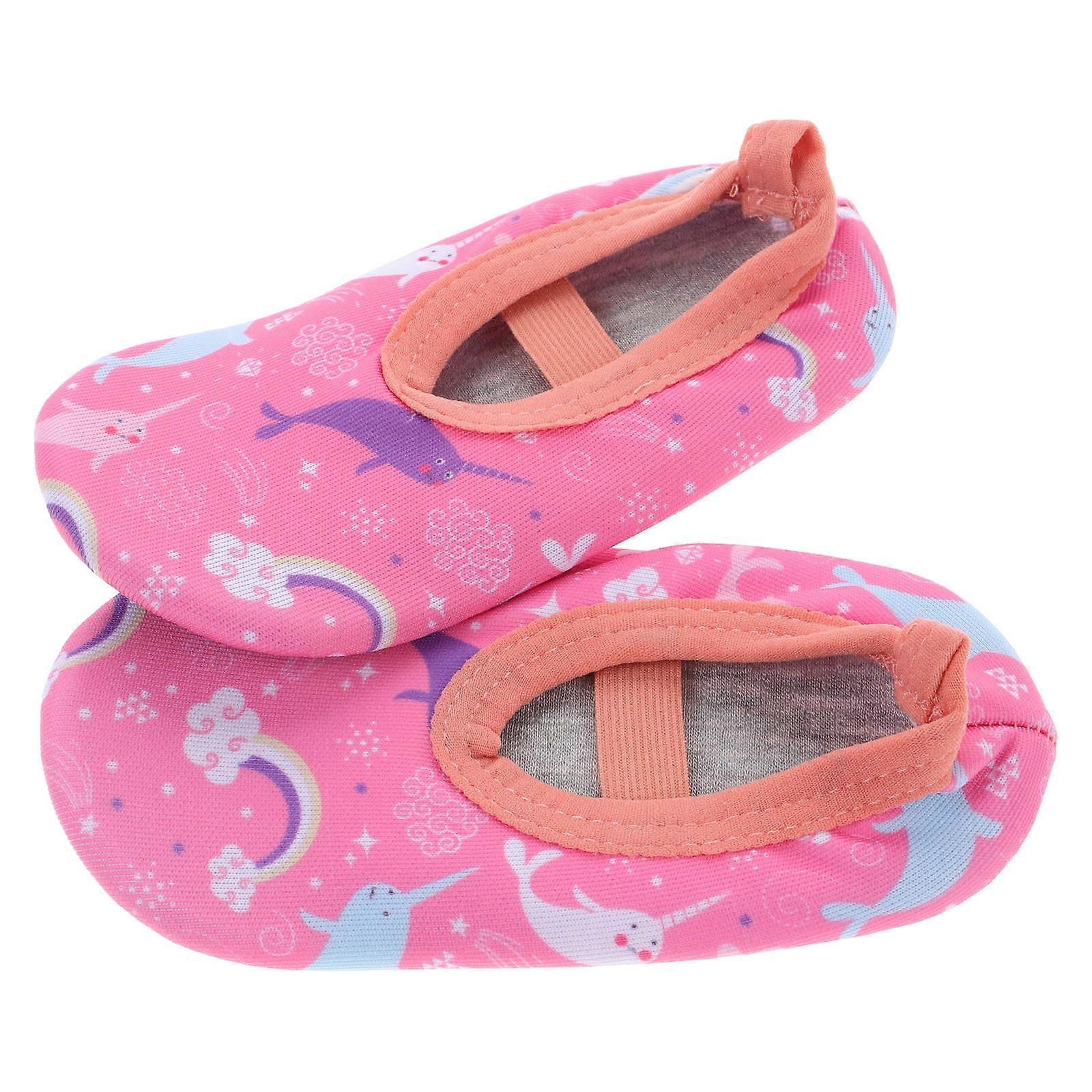 Baby Pink Anti-Slip Socks for Toddler Soft Nylon Walk Shoes