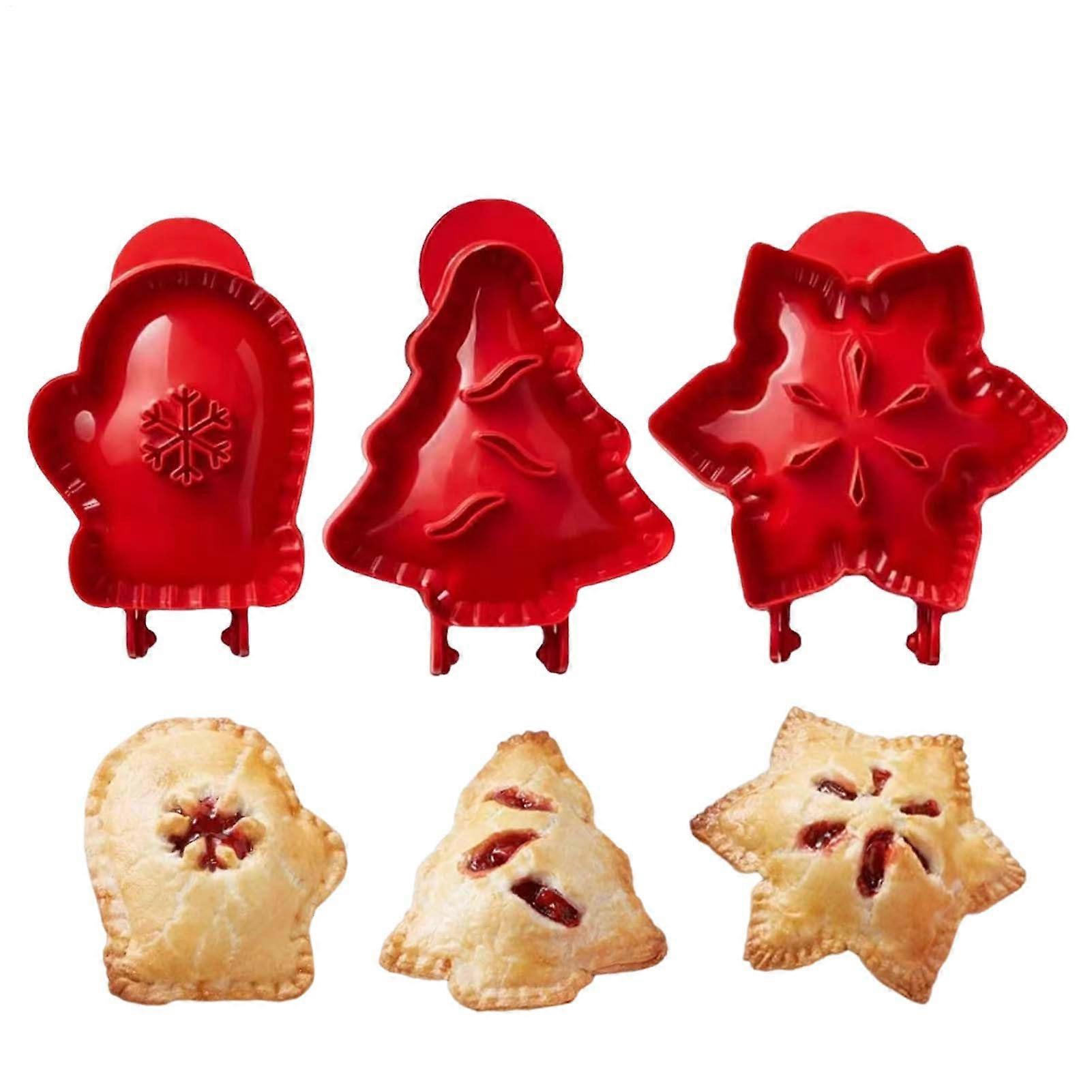 Mini Pie Molds Snowflake and Tree Shapes Christmas Baking Molds for Outdoor Cooking Camping Party