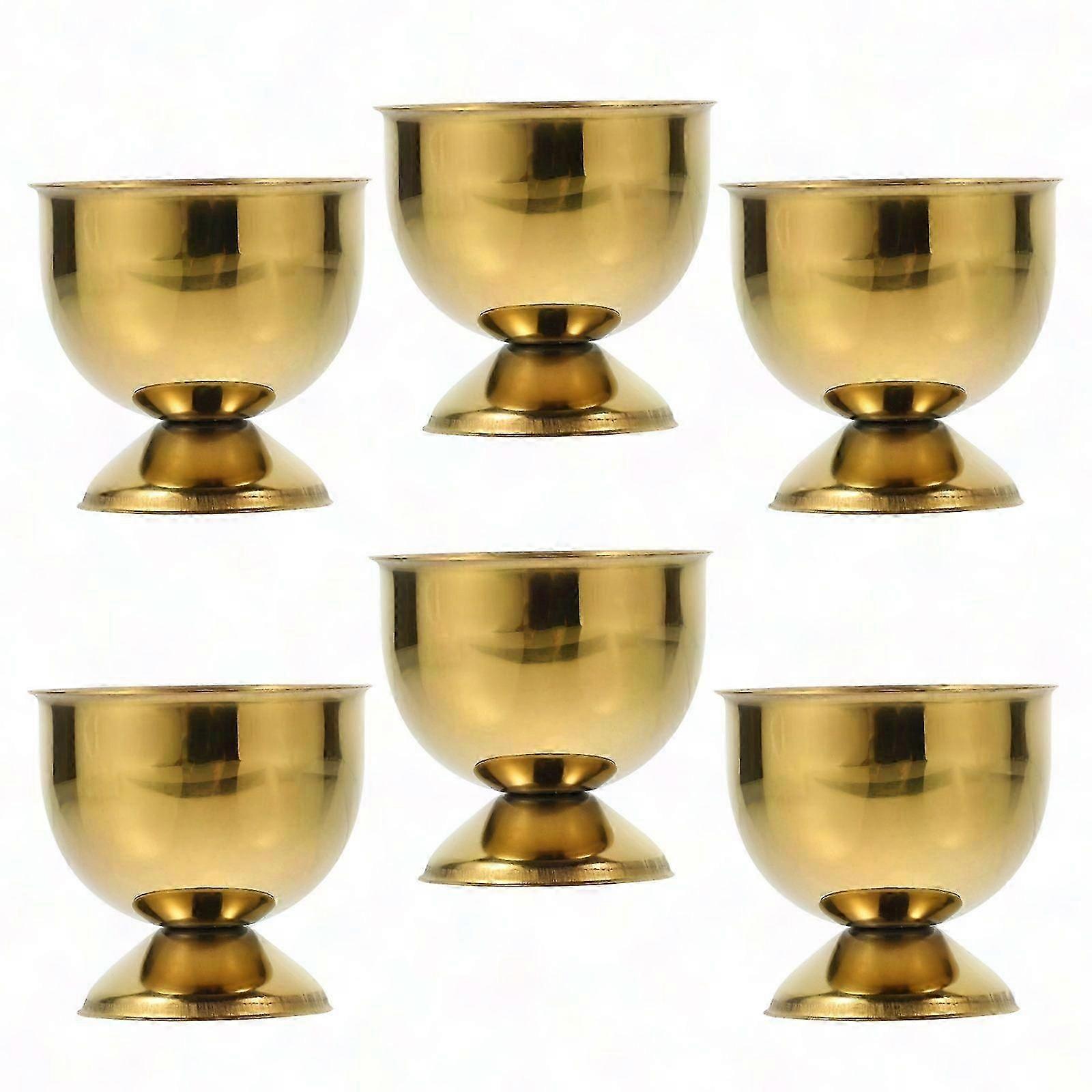 6-Piece Creative Stainless Steel Egg Cup Holders Kitchen Gadget Set