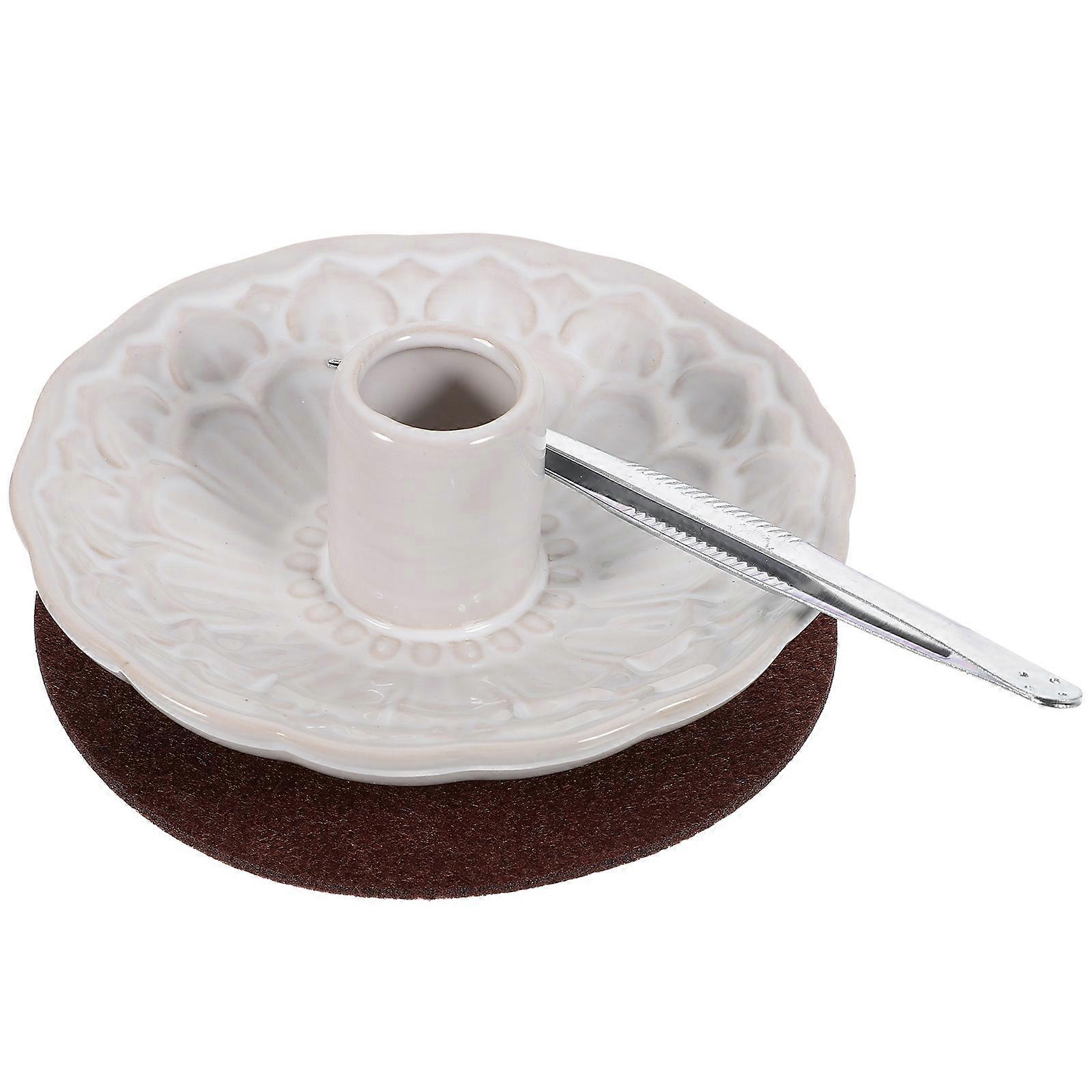 Decorative Incense Holder Ceramic Burner for Wood Sticks 2Sets