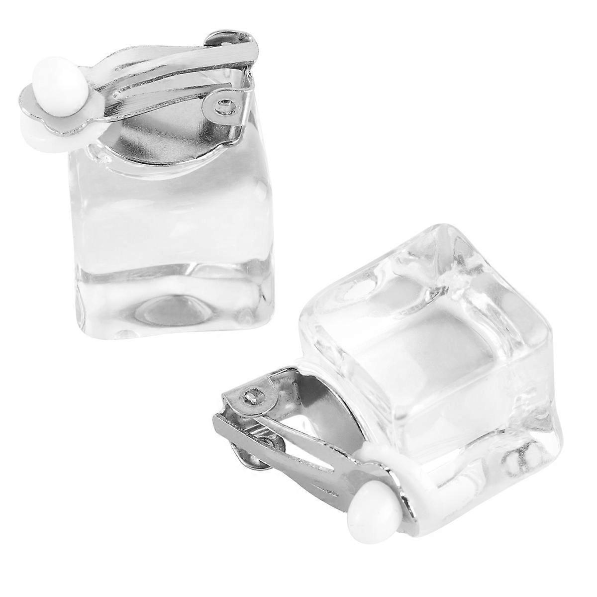 Ice Cube Earring Square Earbob for Decoration 1Pcs Ear Stud