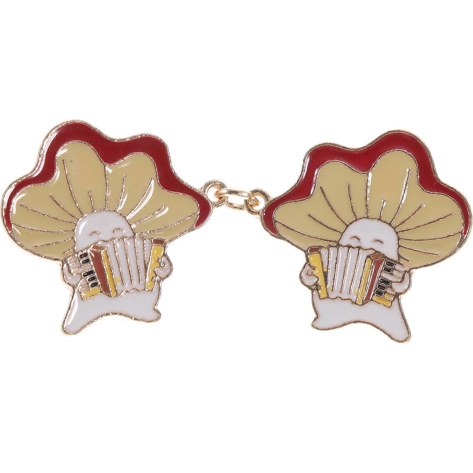 Elegant Brooch Mushroom Clip For Shawl And Scarf Decoration In Multi Color 2Pcs