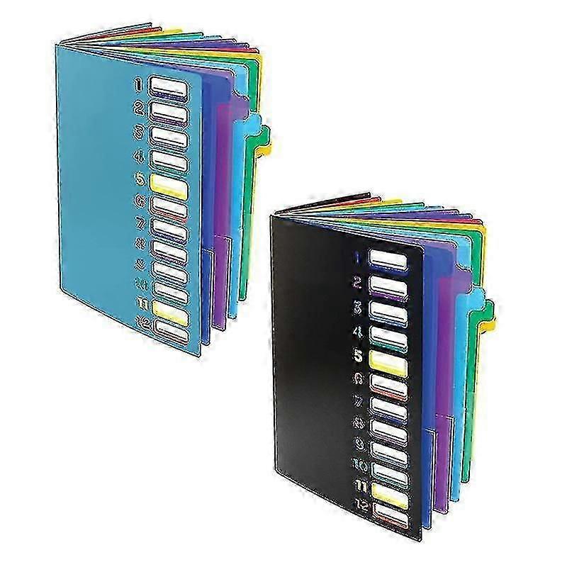 24 Clear Pocket Expanding File Folder 12 Colored Tabs,holds 300 Sheets, File Organizer,numbered On szkydv