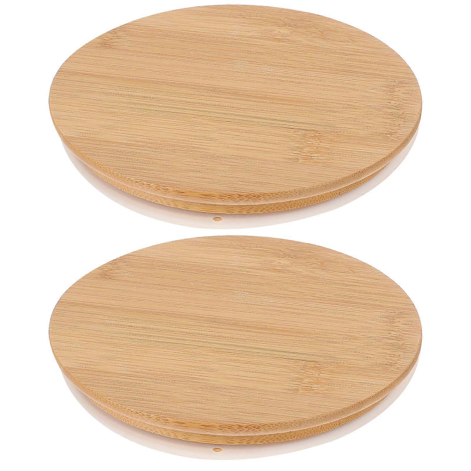 Simple Design Round Bamboo Sealed Lids For Households Home Use 2Pcs With Preservation Function