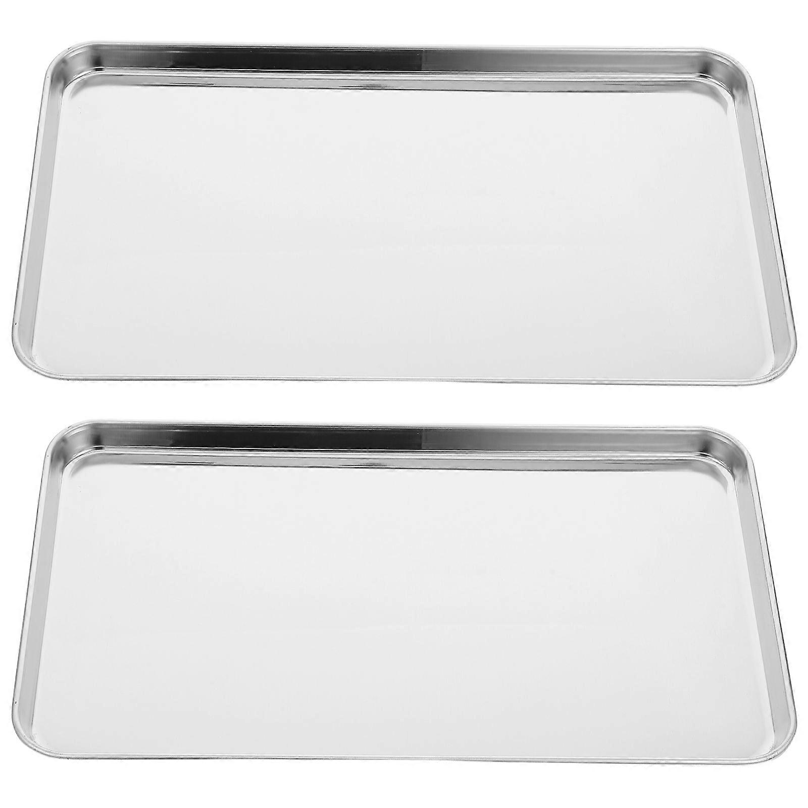 Silver Kitchen Baking Plate for Storage Stainless Steel 6Pcs Set