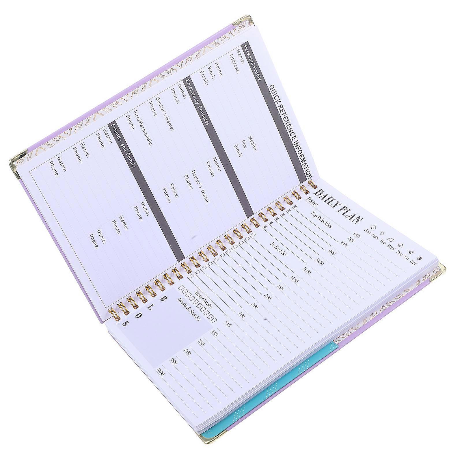 Purple A5 Spiral Journal for Office Use 3Pcs Daily Planner Notebook