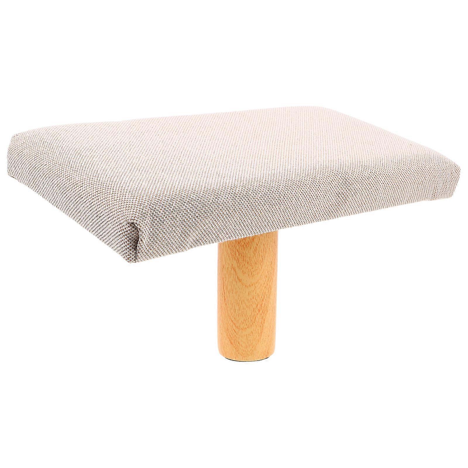Meditation Stool Wooden Bench for Kneeling 2Pcs with Beige Cushion Seat