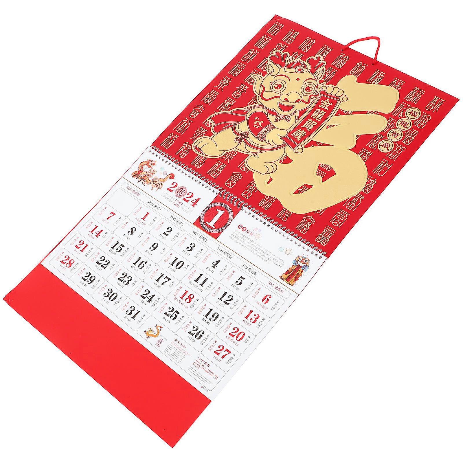Paper Made Hanging Calendar Chinese New Year for Home Use 1 Hanging Calendar