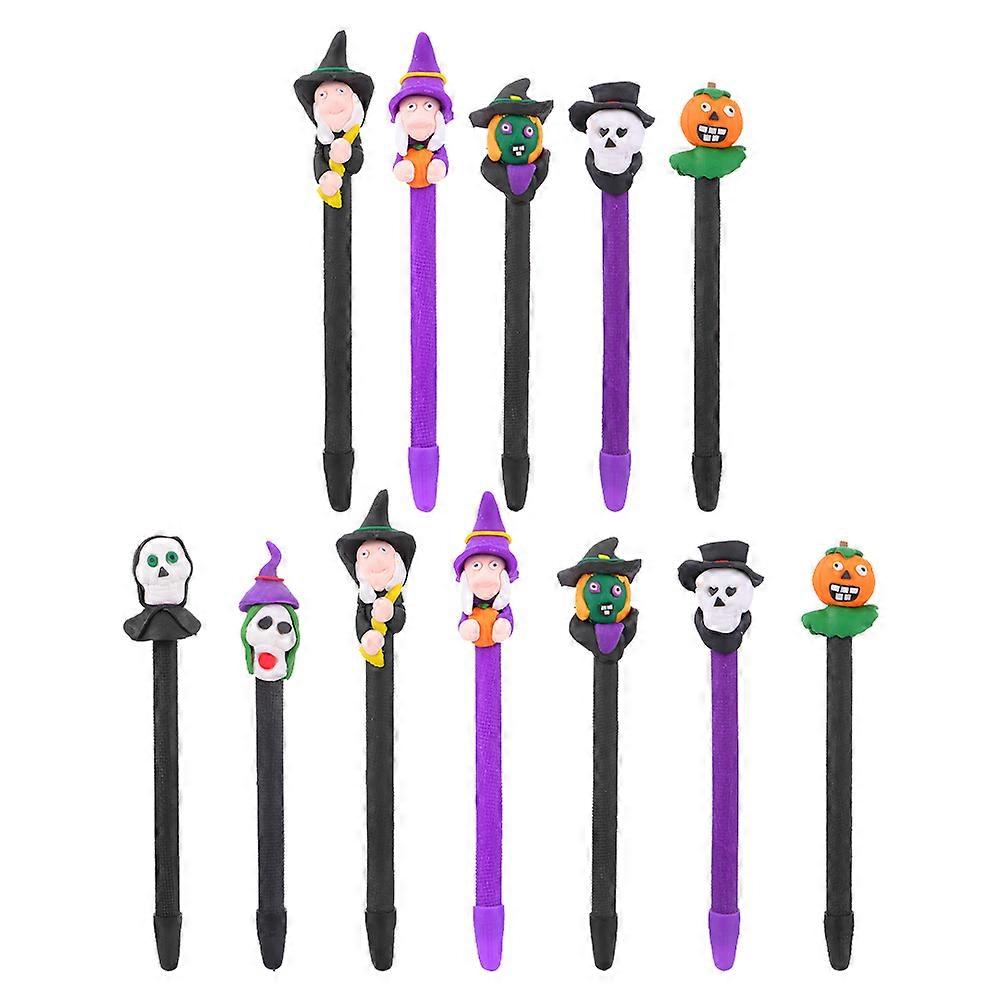 Bulk Pens Halloween Pens For Kids School Use Writing And Drawing Halloween Design Assorted Color 12Pcs
