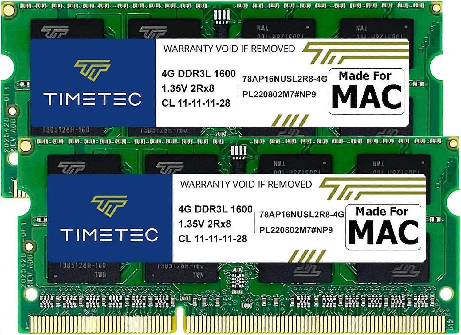 2025 Latest Model 8GB KIT(2x4GB) Compatible for Apple DDR3L 1600MHz for Mac Book