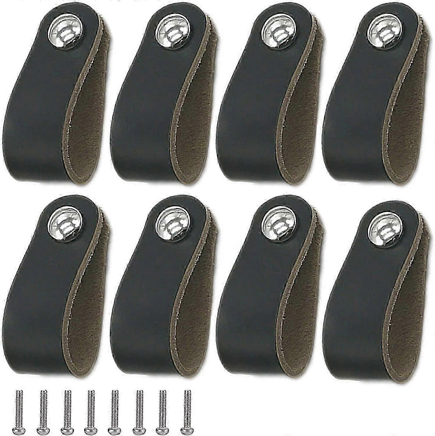 8 pieces soft leather handle with screws