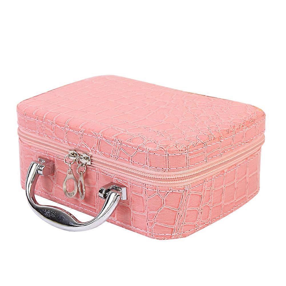 Portable Cosmetic Storage Bag for Storage Use Pink Handheld Makeup Case