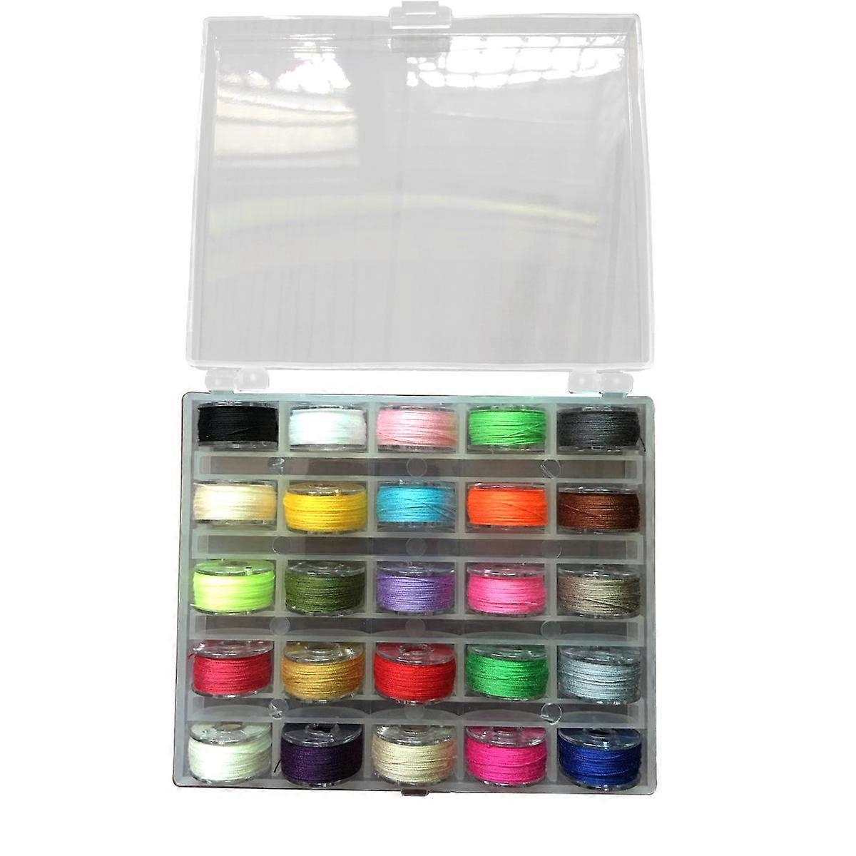 Thread Bobbin Sewing Bobbins with Case Organizer 75Pcs Assorted Colors