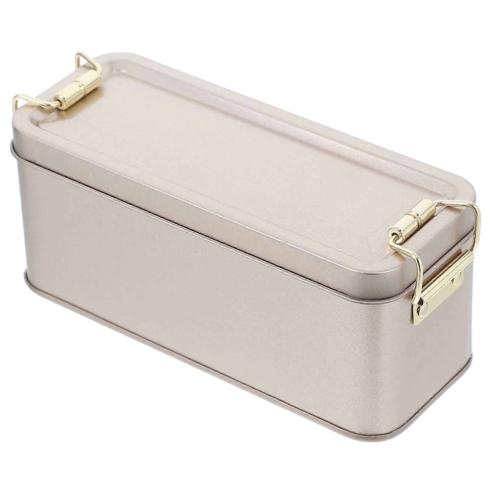 Multipurpose Tin Container For Cookies 3Pcs Rectangular Stylish Design Home Decor Seal For Daily Use