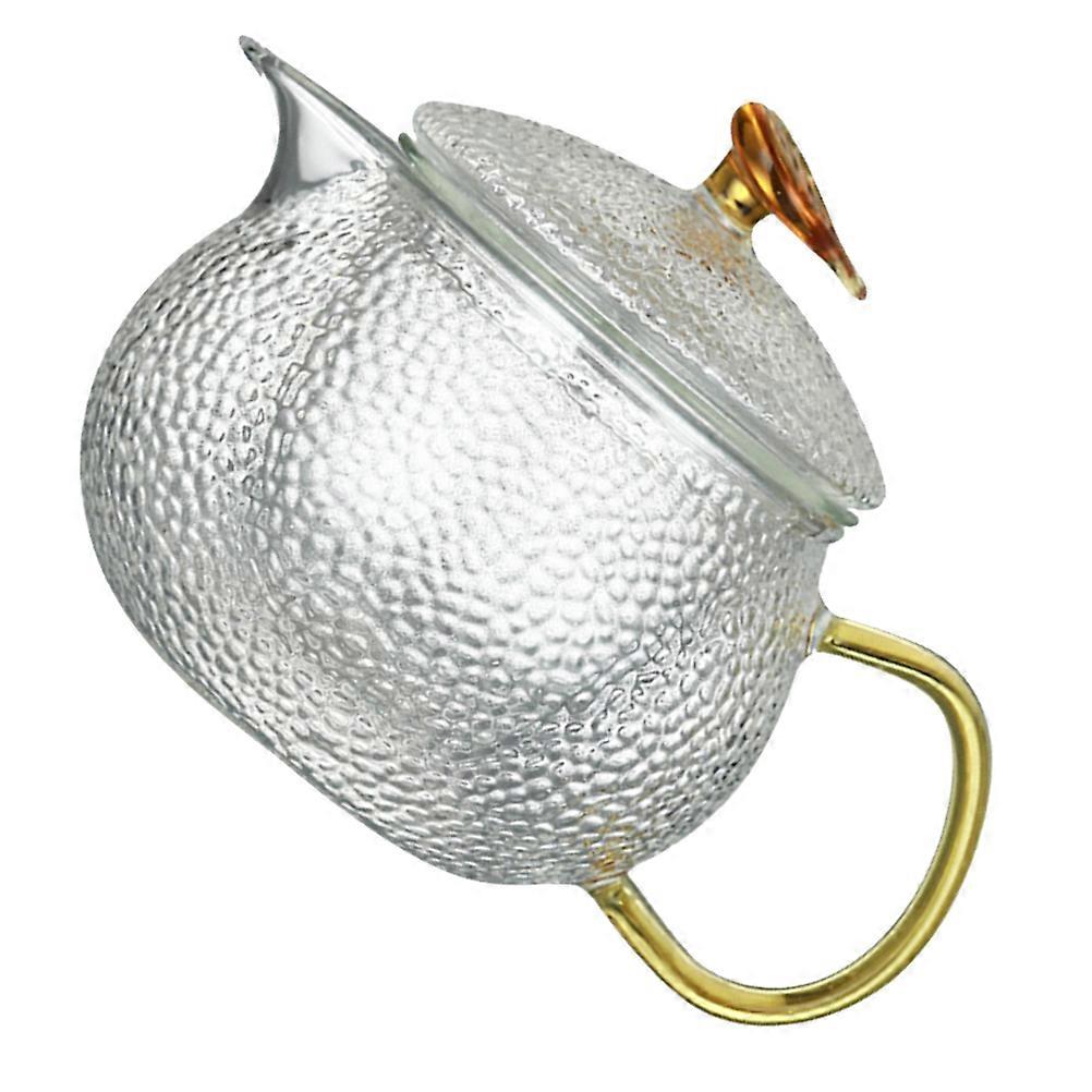 Hammer Pattern Glass Teapot for Home Use 2Pcs Tea Filter Kettle
