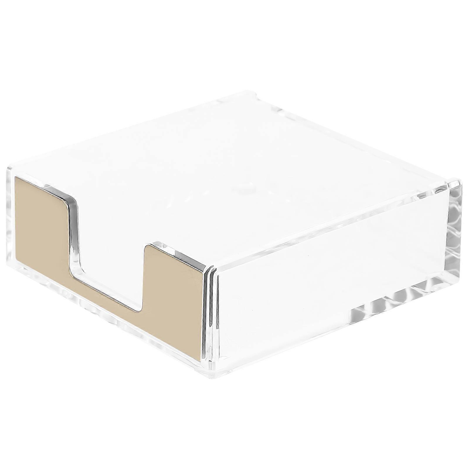 Self Note Pad Holder Transparent Storage Organizer Simple Design 3.9×3.7×1.4in 1Pcs