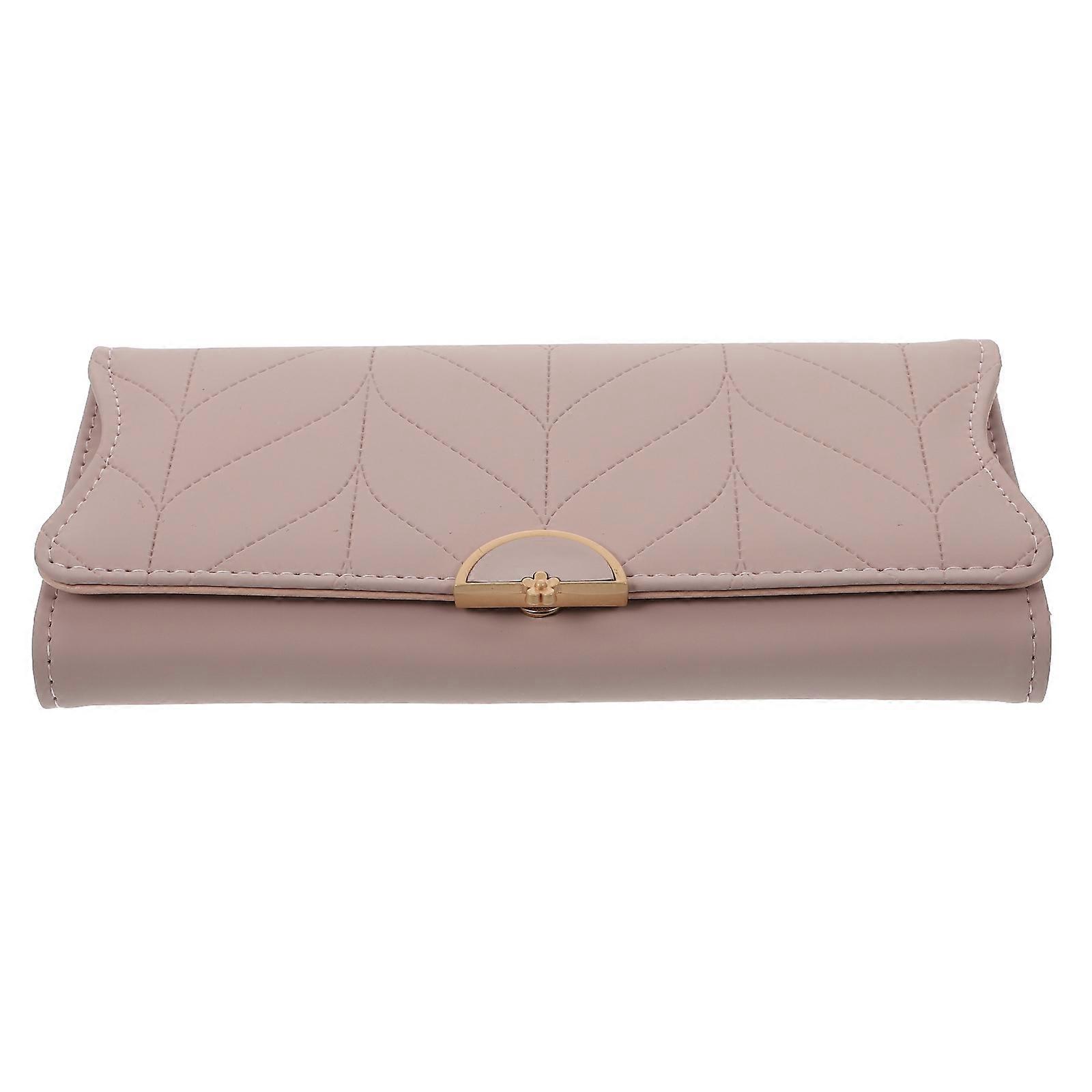 Pink Women Wallet Multifunctional Wallet for Storage Use 7Pcs Set