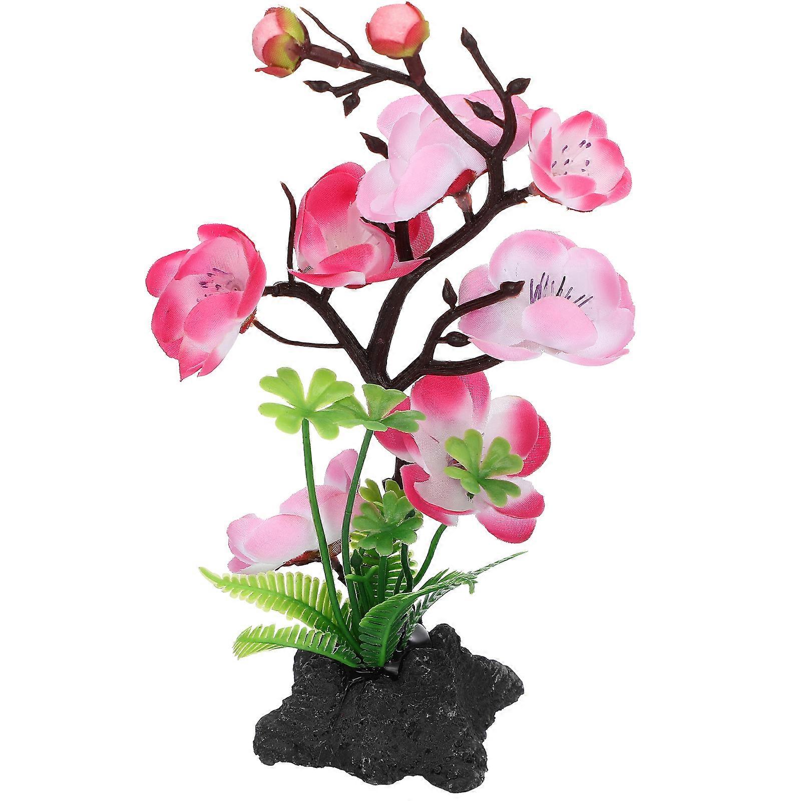 Sushi Dish Decor Pink Simulation Flower for Decoration Use 1Pcs