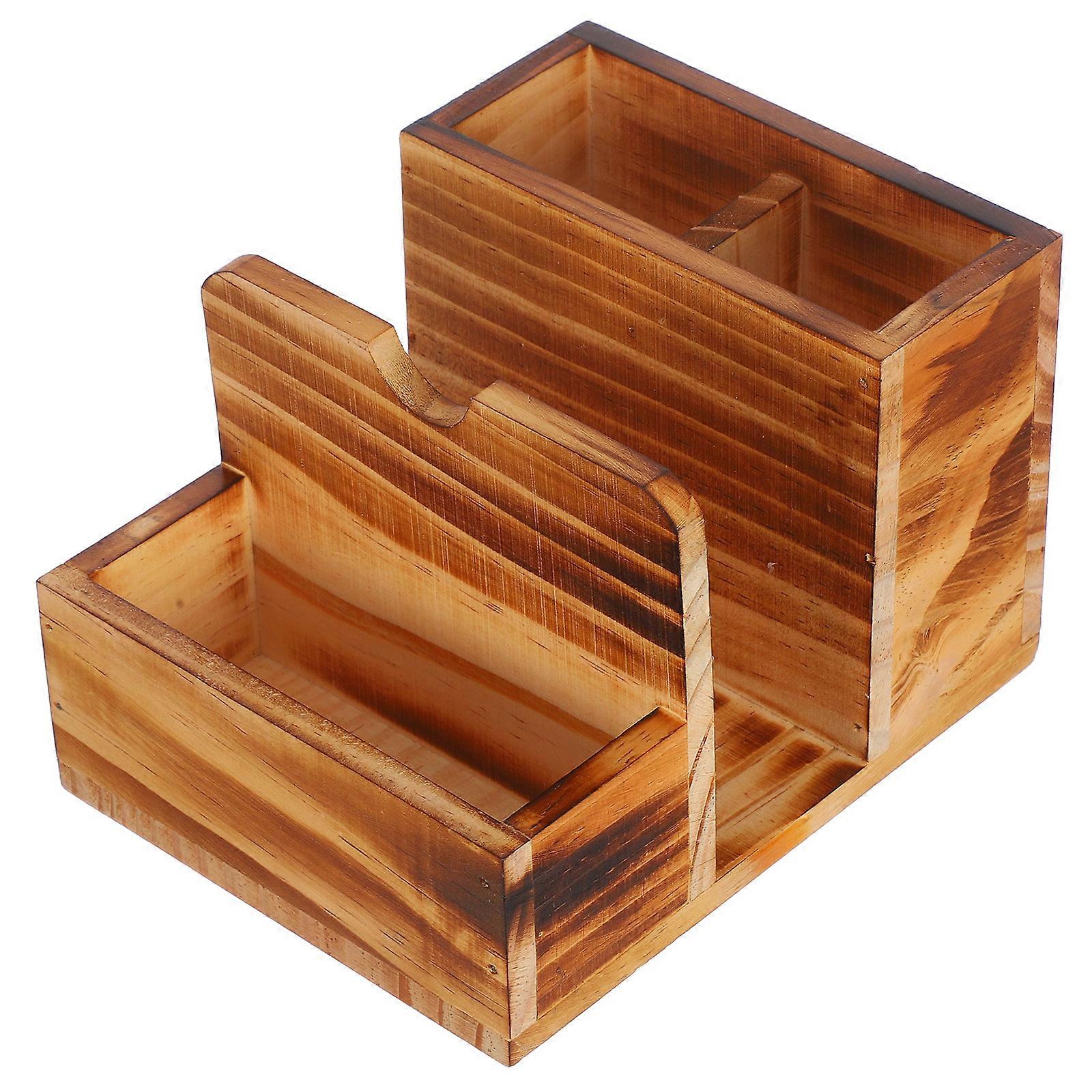 Cutlery Storage Case Brown Spice Rack Holder for Dining Table Multifunctional Use 1Pack