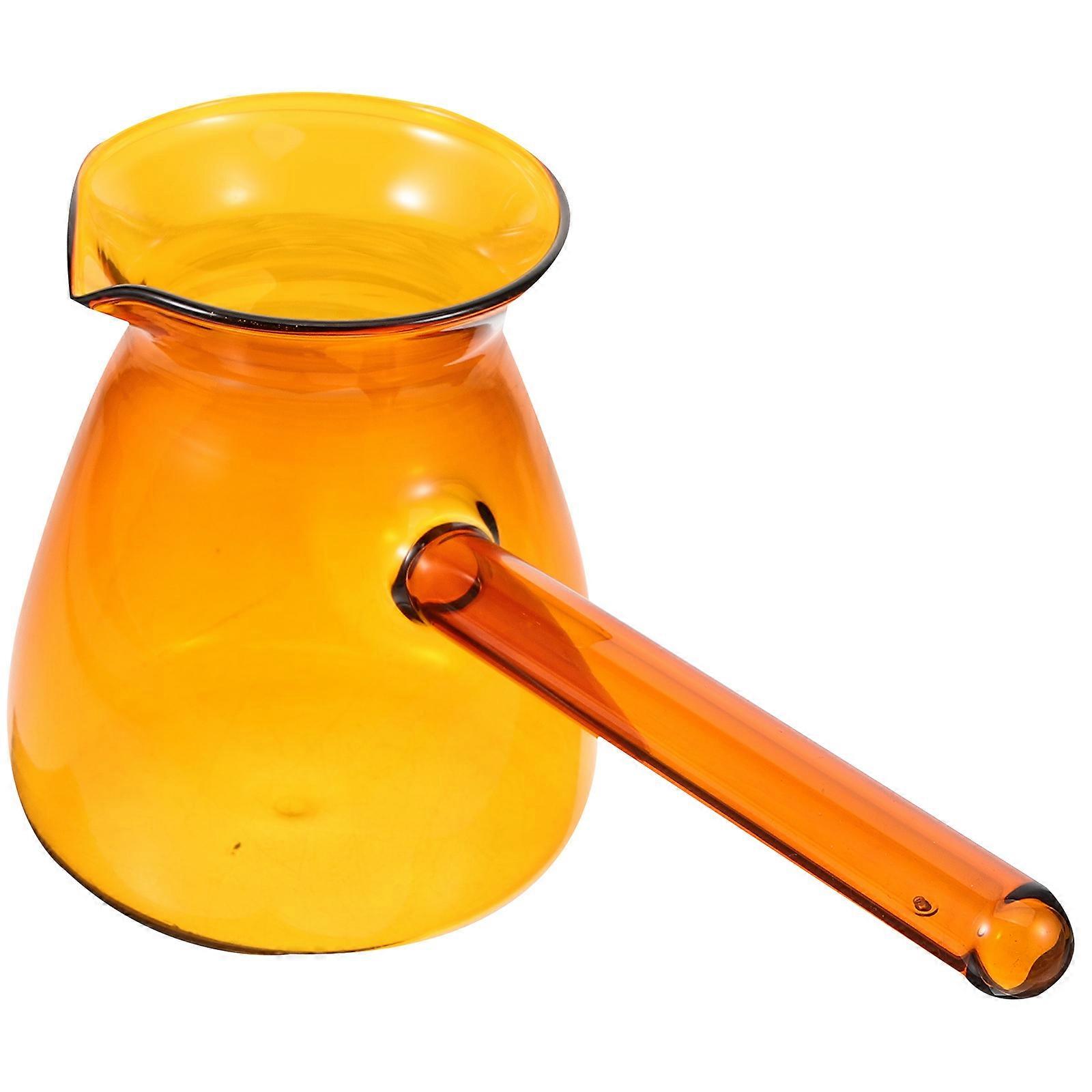 Glass Coffee Pot 5Pcs Light Brown Milk Jug Heating Suitable For Home Use And Coffee Brewing 450ml Capacity