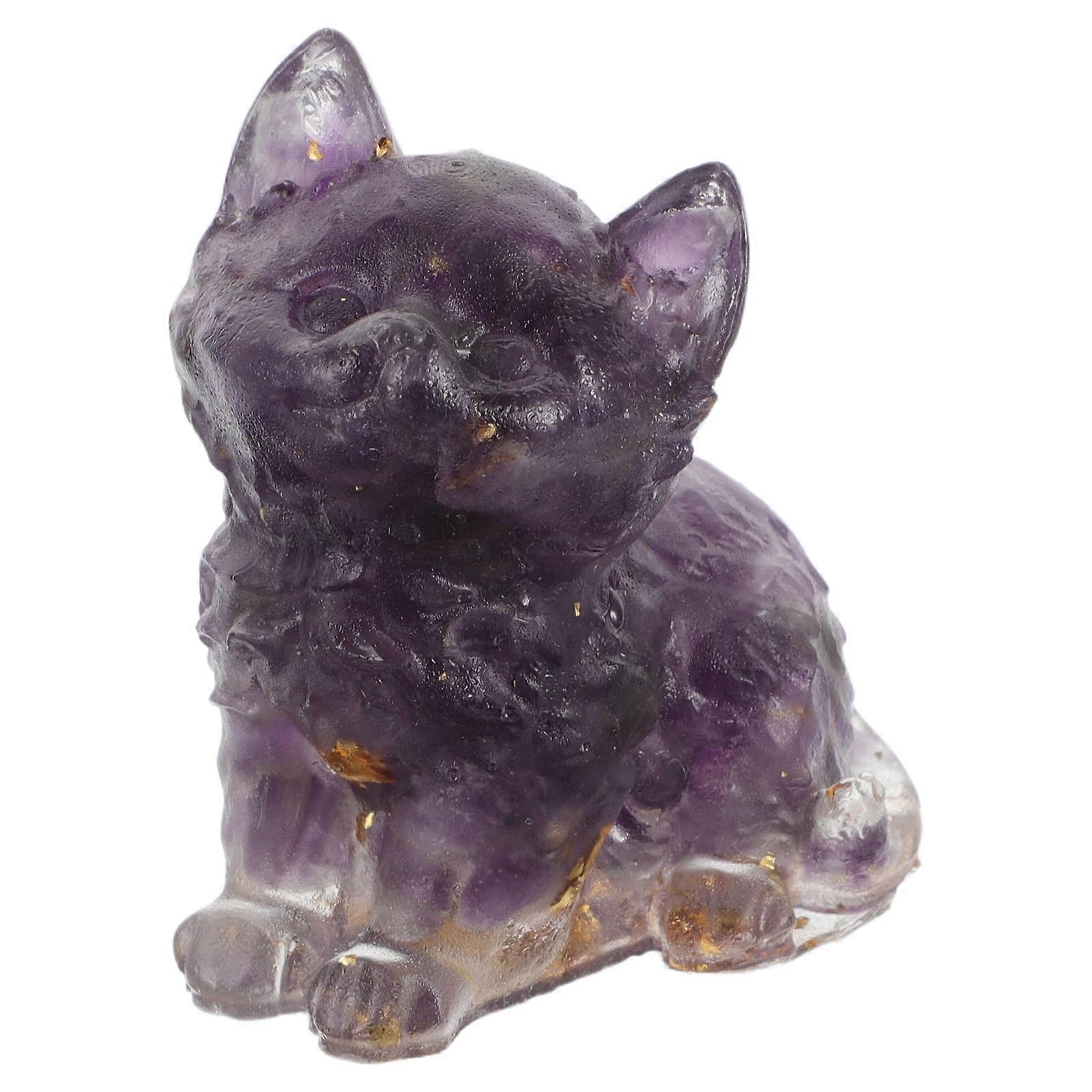 Resin Lying Cat Miniature Ornament Vehicle Decoration Design 1Set