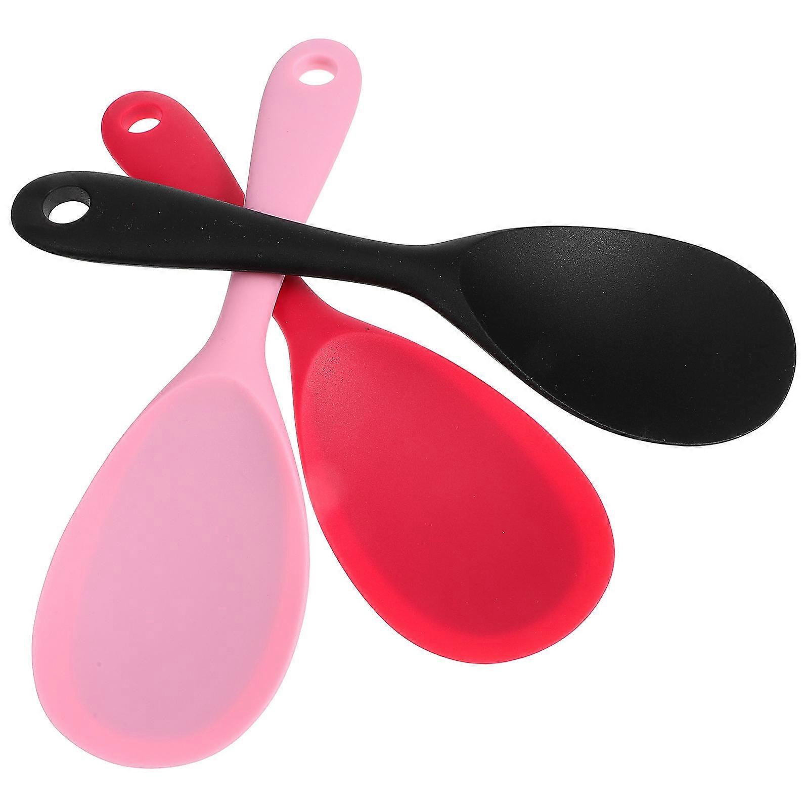 Rice Cooker Spoon Heat Resistant for Serving 12Pcs Non Stick Silicone Paddle
