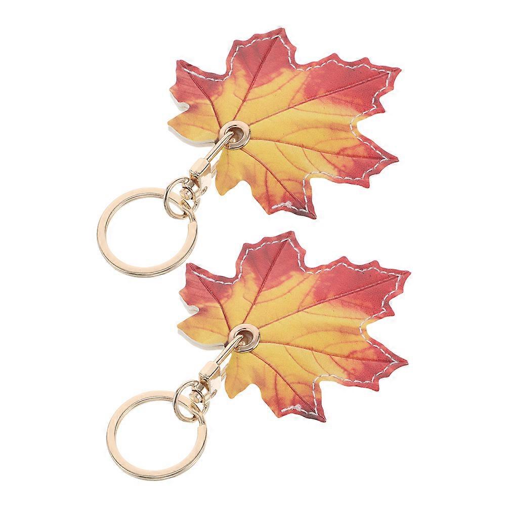 Cute Car Keychain with Leaf Keyring Cover for Backpack Charm 10Pcs