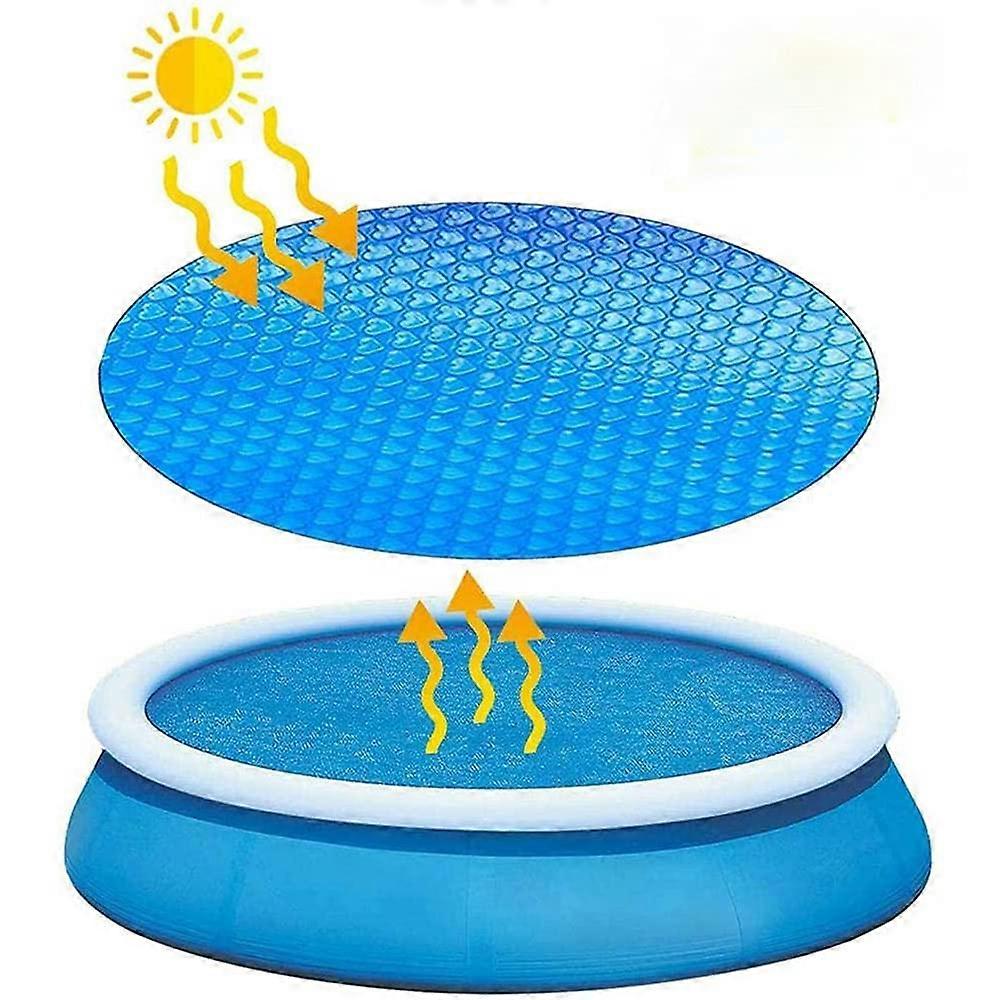 Swimming Pool Cover, Round Solar Tub Cover 245x245CM, Dustproof Rain Mat for In-Ground Pools, Waterproof Floor Protector