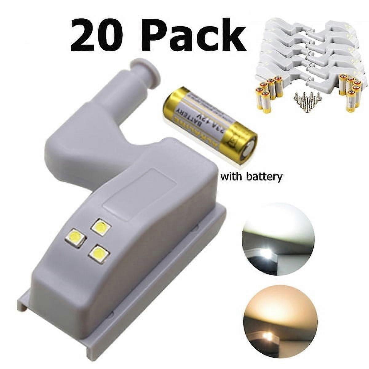 Dicasser 20 Pack LED Cabinet Light Cupboard Inner Hinge Lamp