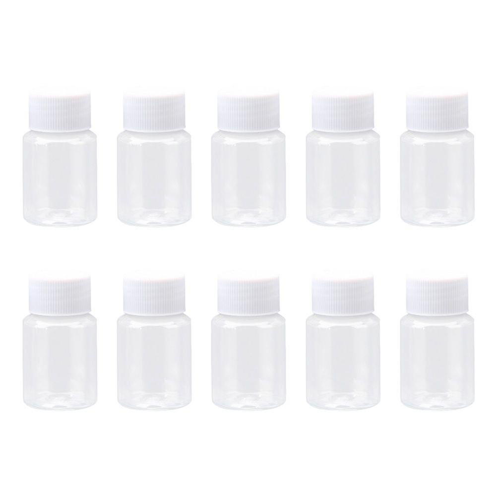 10pcs 50ml Transparent Plastic Bottles Refillable Empty Container with Lid Jars Boxes Tins