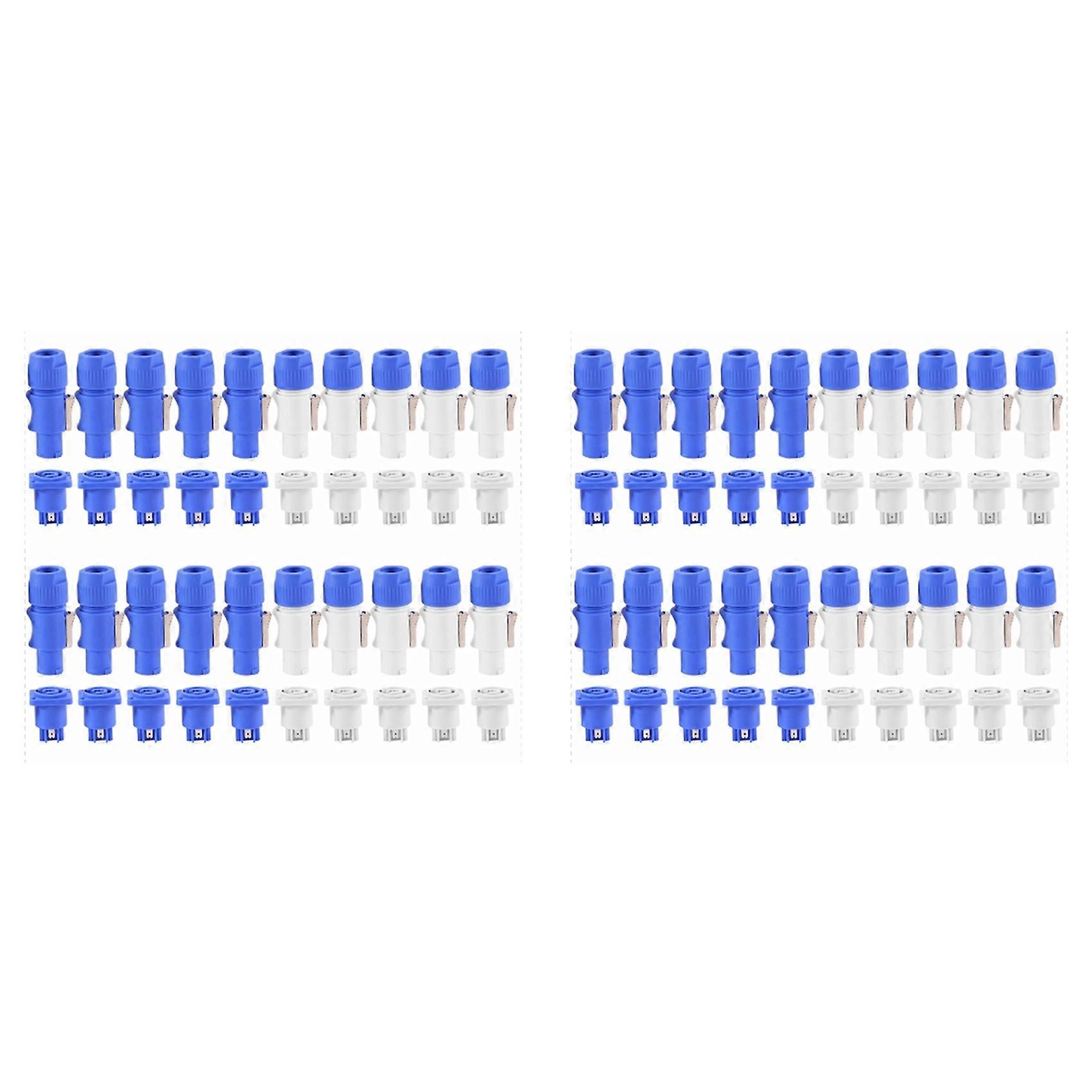 40Set PowerCON Type A NAC3FCA+NAC3MPA-1 Chassis Plug Panel Adapter