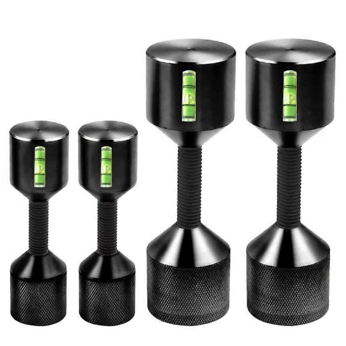 4pcs 1-1/8In and 1-5/8In Aluminum Flange Two-Hole Pin Gradient Positioning Pin for Test Measurement Tool Accessory Black