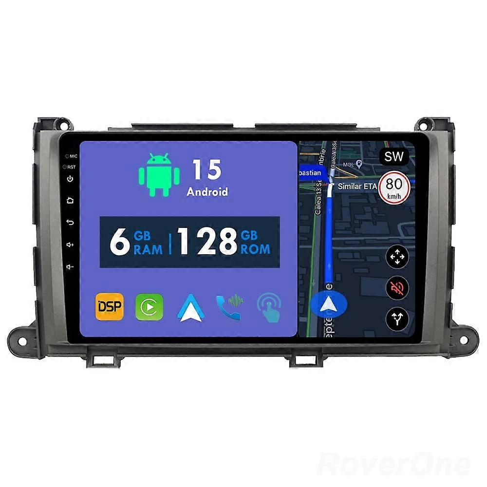 Car Radio 6G+128G CarPlay GPS Navigation Head Unit for Toyota Sienna 3 XL30 2010 - 2014 Android Auto Bluetooth Stereo Touch Screen