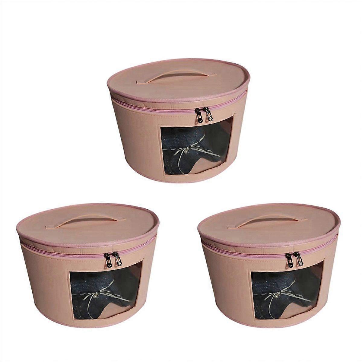 Hat Box Organizer Round Travel Hat Boxes Foldable Hat Storage Bag C