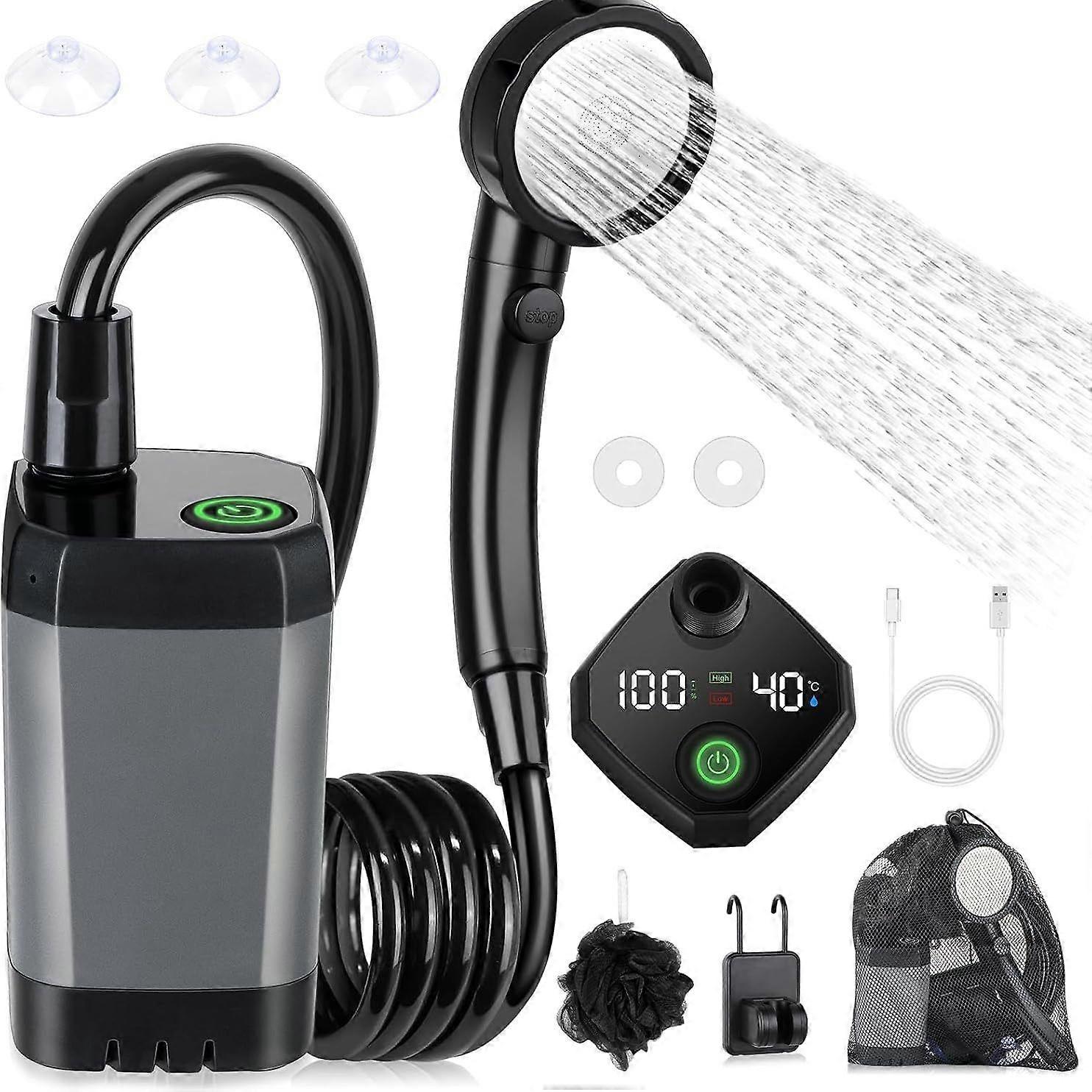Rechargeable Portable Camping Shower with 6000mAh Battery